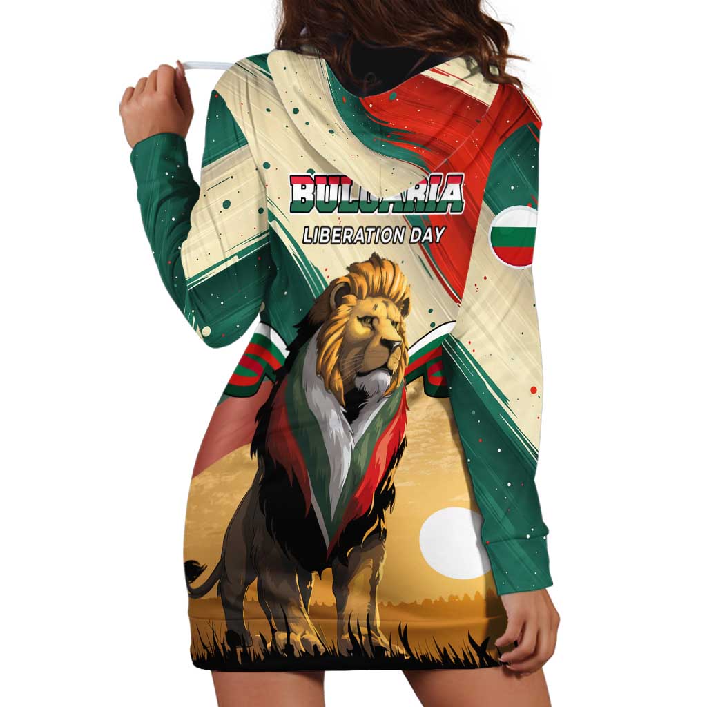 Bulgaria Liberation Day Hoodie Dress with Shipka Monument and Tricolor Lion Graphic