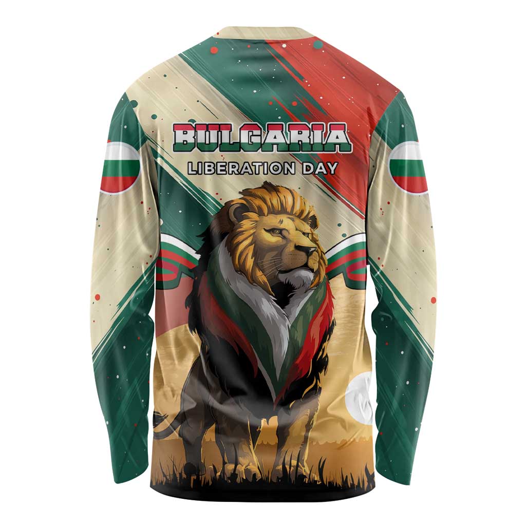 Bulgaria Liberation Day Long Sleeve Shirt with Shipka Monument and Tricolor Lion Graphic