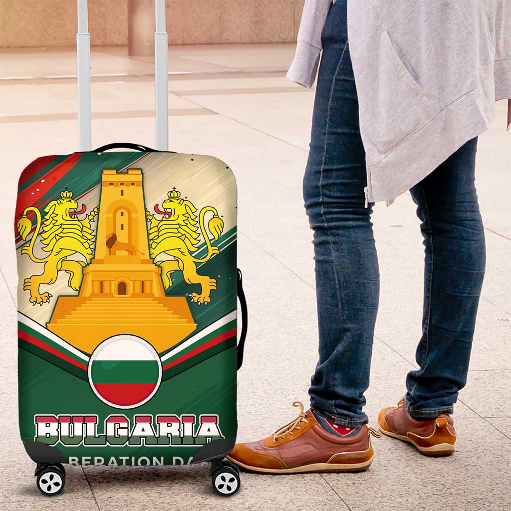 Bulgaria Liberation Day Luggage Cover with Shipka Monument and Tricolor Lion Graphic