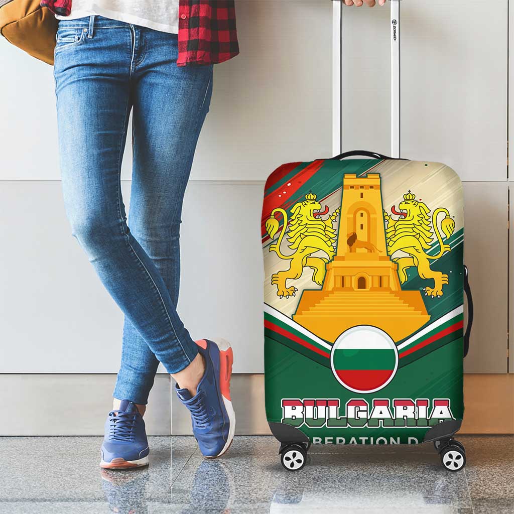 Bulgaria Liberation Day Luggage Cover with Shipka Monument and Tricolor Lion Graphic