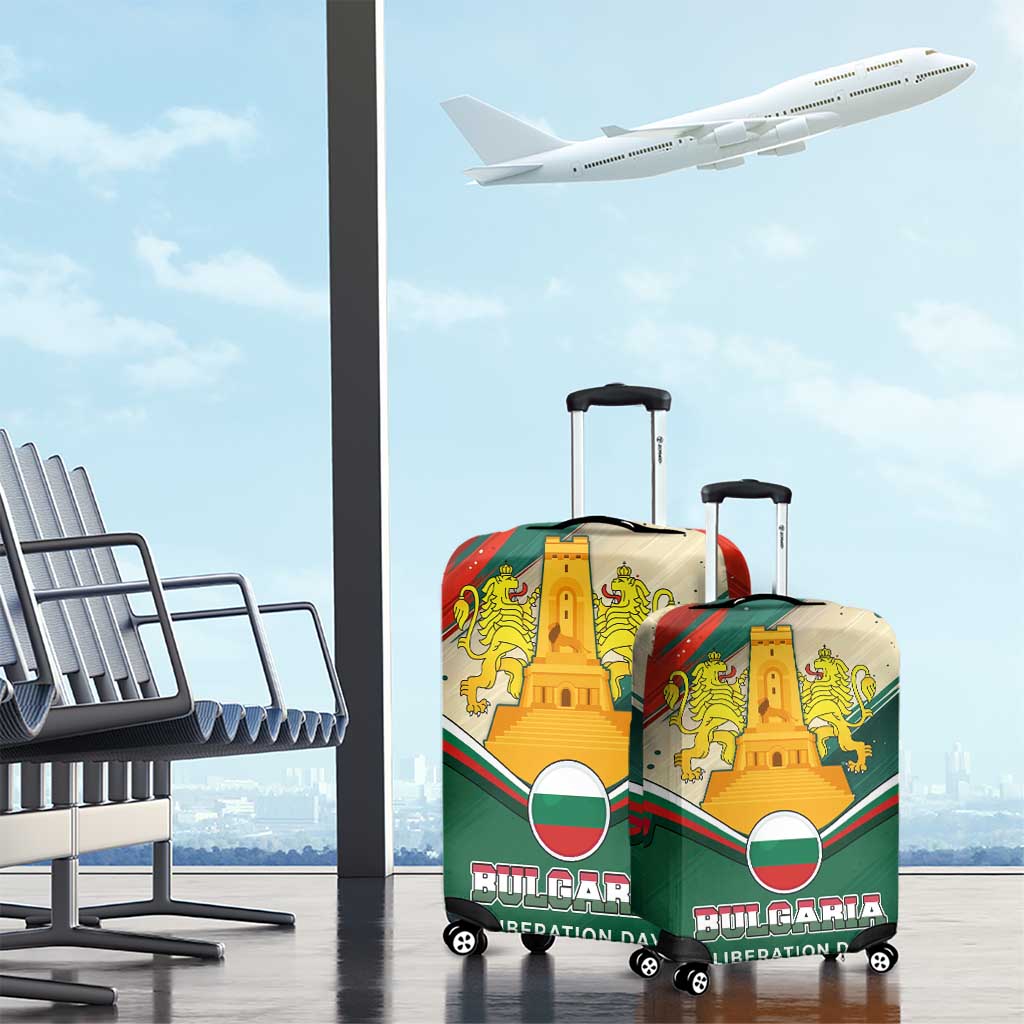 Bulgaria Liberation Day Luggage Cover with Shipka Monument and Tricolor Lion Graphic