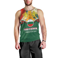 Bulgaria Liberation Day Men Tank Top with Shipka Monument and Tricolor Lion Graphic