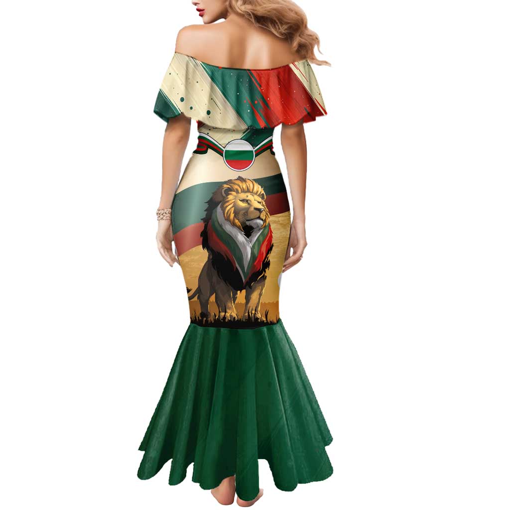 Bulgaria Liberation Day Mermaid Dress with Shipka Monument and Tricolor Lion Graphic
