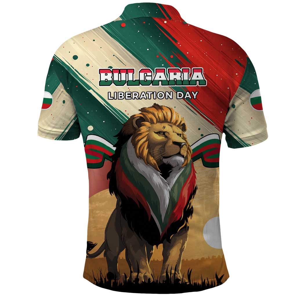 Bulgaria Liberation Day Polo Shirt with Shipka Monument and Tricolor Lion Graphic