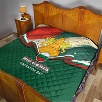 Bulgaria Liberation Day Quilt with Shipka Monument and Tricolor Lion Graphic