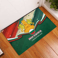 Bulgaria Liberation Day Rubber Doormat with Shipka Monument and Tricolor Lion Graphic