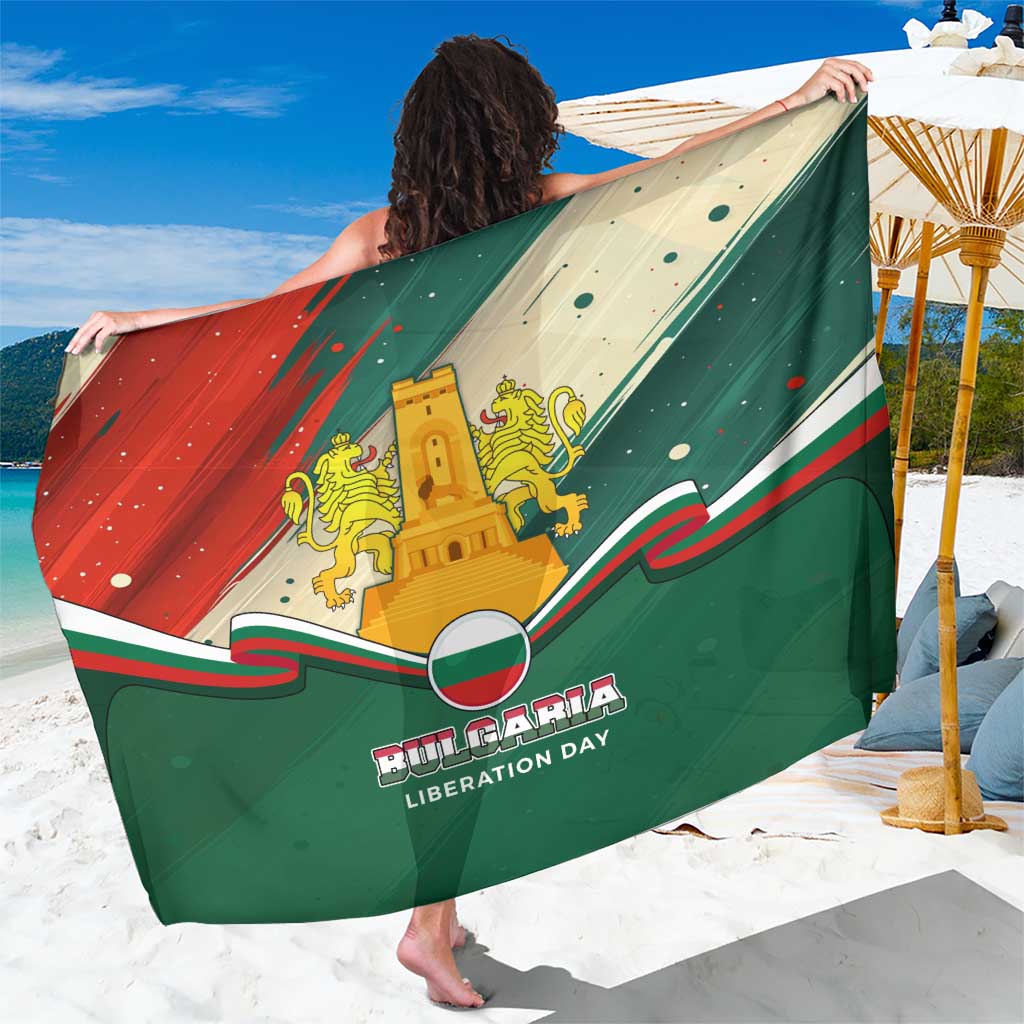Bulgaria Liberation Day Sarong with Shipka Monument and Tricolor Lion Graphic