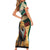 Bulgaria Liberation Day Short Sleeve Bodycon Dress with Shipka Monument and Tricolor Lion Graphic