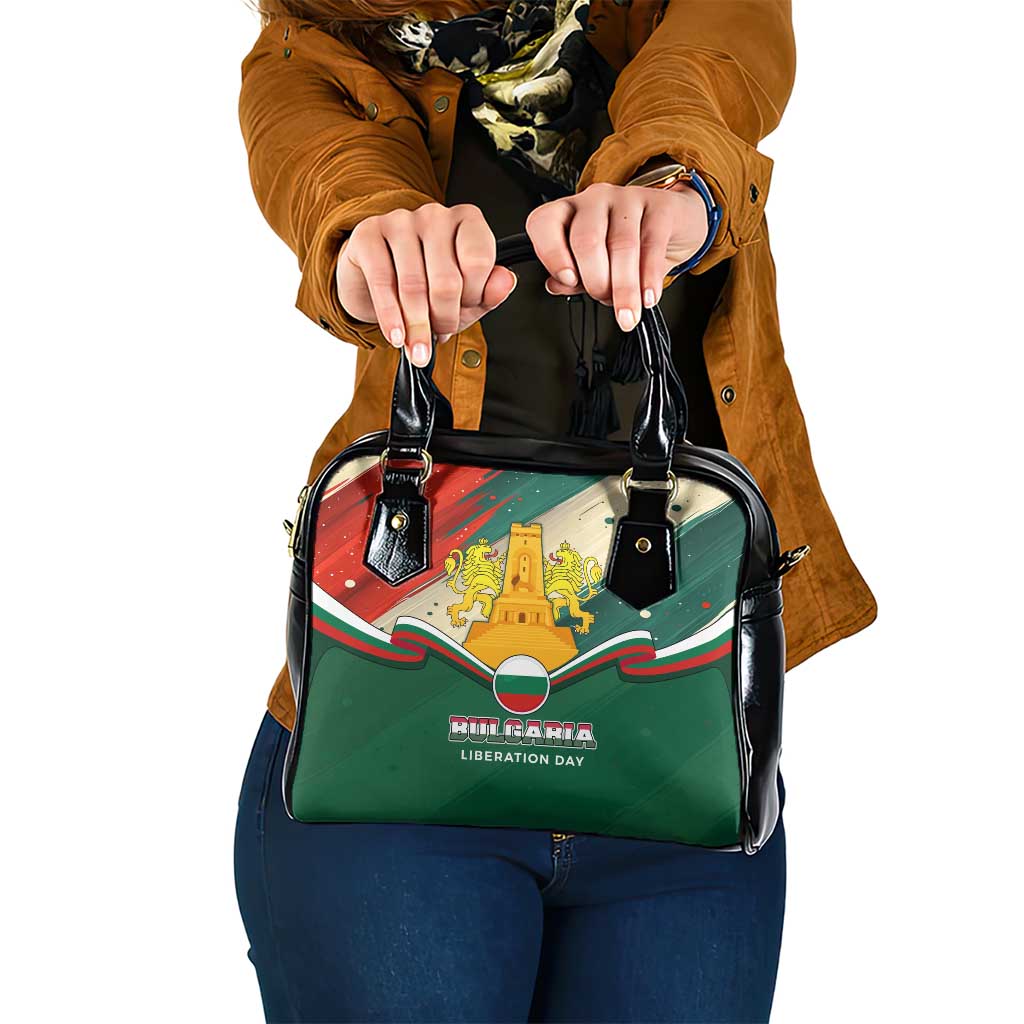 Bulgaria Liberation Day Shoulder Handbag with Shipka Monument and Tricolor Lion Graphic