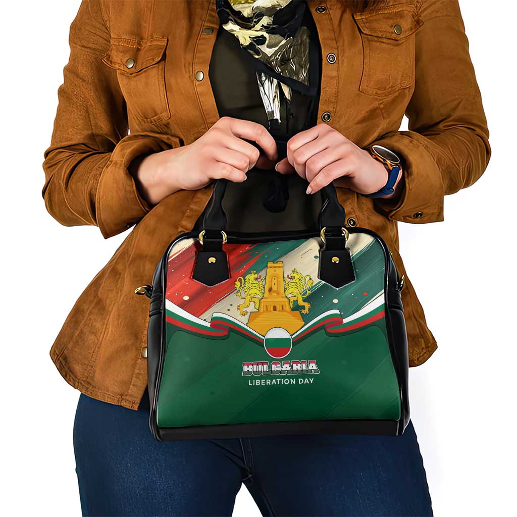 Bulgaria Liberation Day Shoulder Handbag with Shipka Monument and Tricolor Lion Graphic