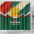 Bulgaria Liberation Day Shower Curtain with Shipka Monument and Tricolor Lion Graphic