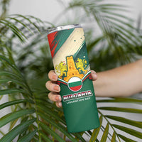 Bulgaria Liberation Day Skinny Tumbler with Shipka Monument and Tricolor Lion Graphic