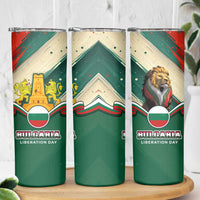 Bulgaria Liberation Day Skinny Tumbler with Shipka Monument and Tricolor Lion Graphic