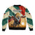 Bulgaria Liberation Day Sleeve Zip Bomber Jacket with Shipka Monument and Tricolor Lion Graphic