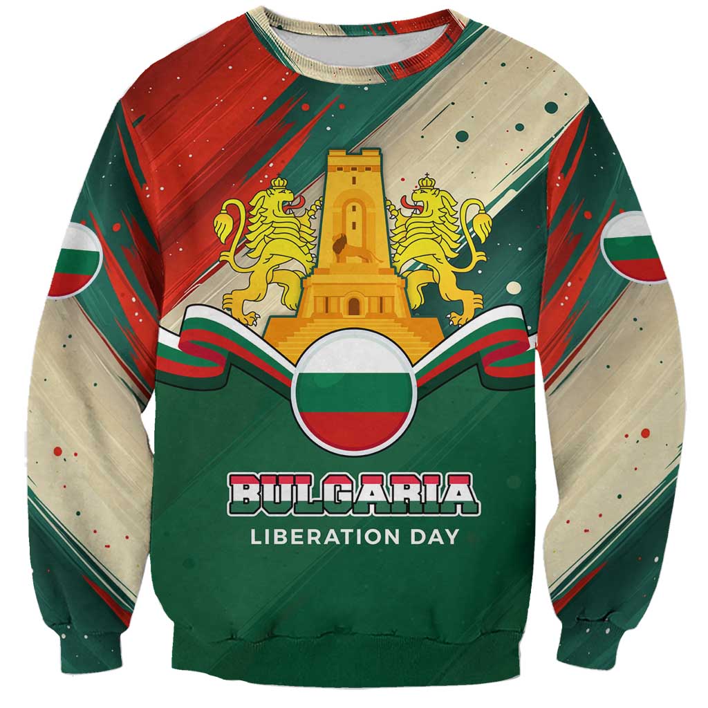 Bulgaria Liberation Day Sweatshirt with Shipka Monument and Tricolor Lion Graphic
