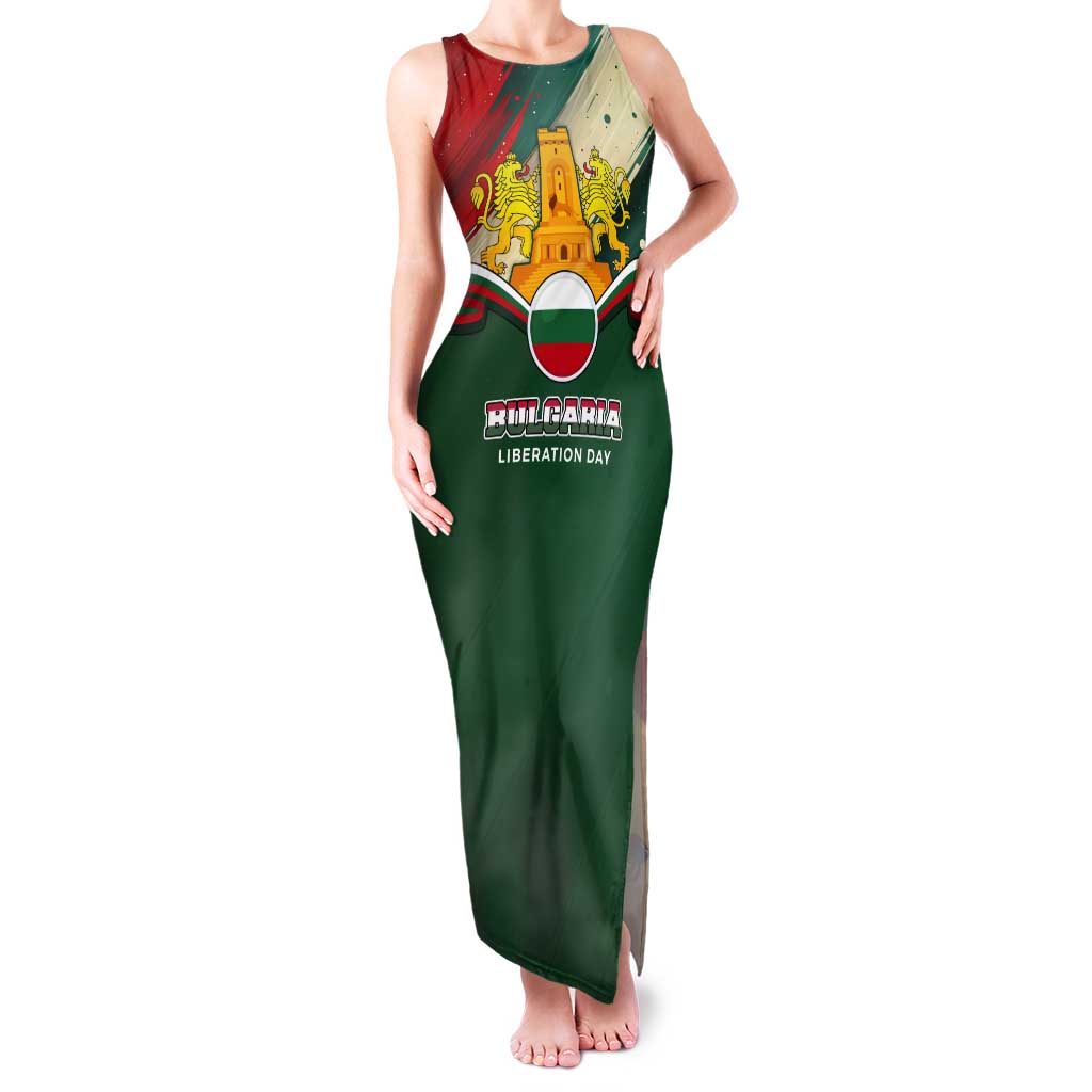 Bulgaria Liberation Day Tank Maxi Dress with Shipka Monument and Tricolor Lion Graphic