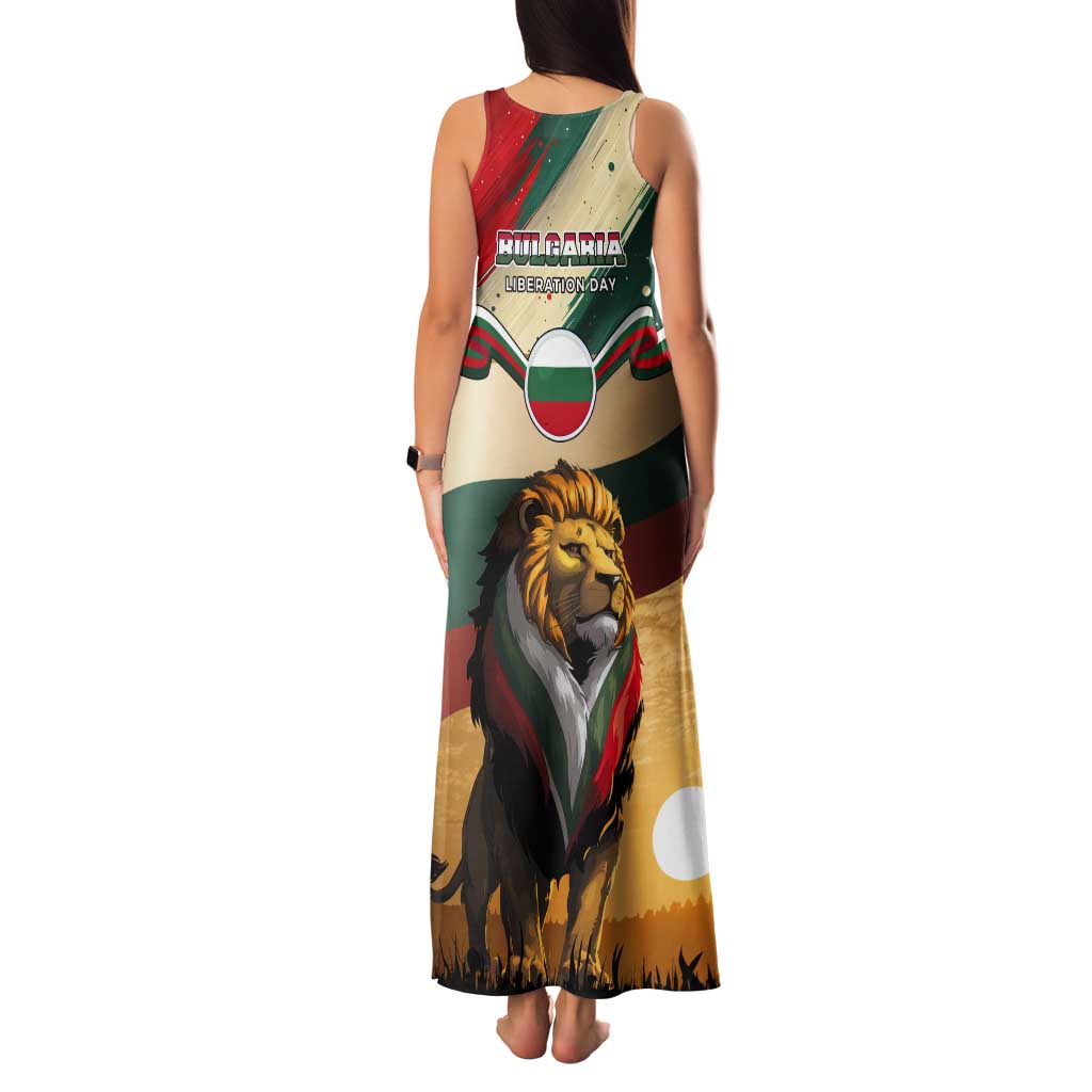 Bulgaria Liberation Day Tank Maxi Dress with Shipka Monument and Tricolor Lion Graphic