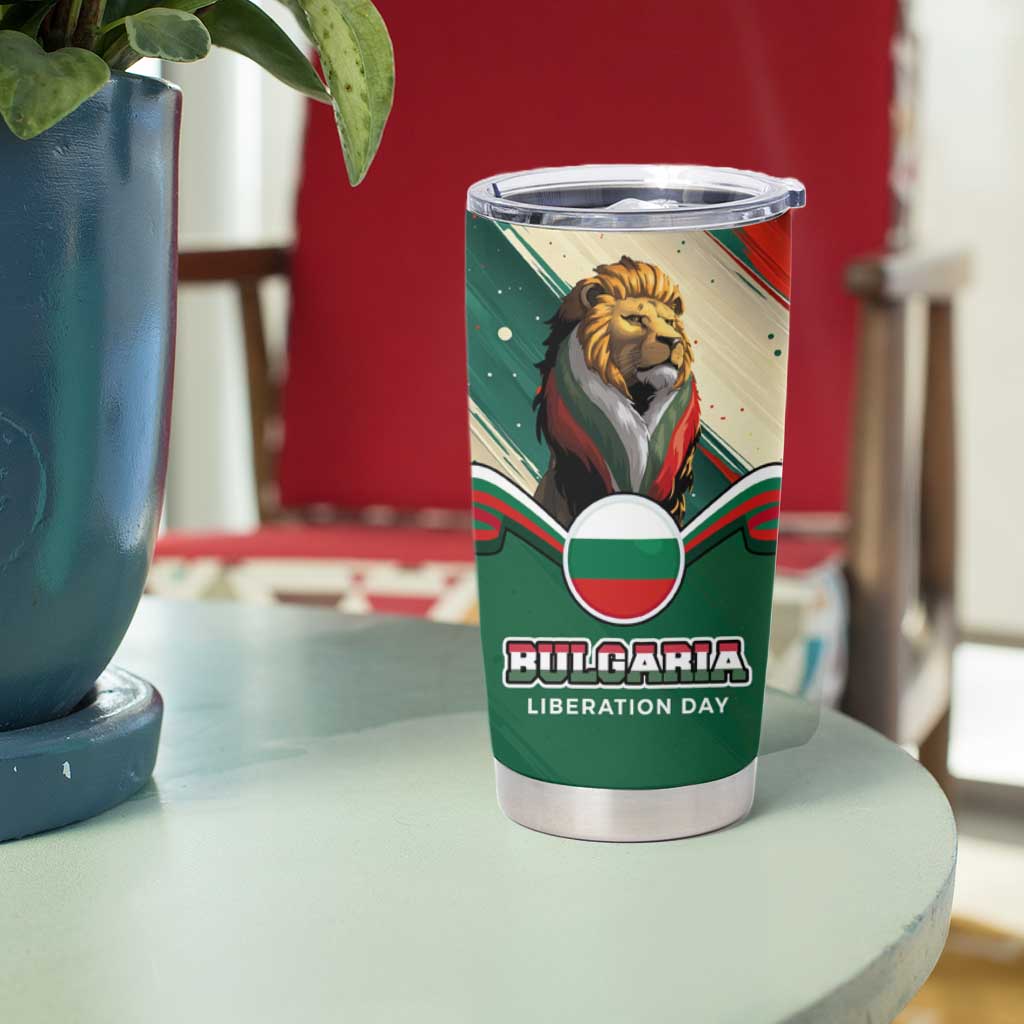 Bulgaria Liberation Day Tumbler Cup with Shipka Monument and Tricolor Lion Graphic