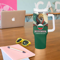 Bulgaria Liberation Day Tumbler With Handle with Shipka Monument and Tricolor Lion Graphic