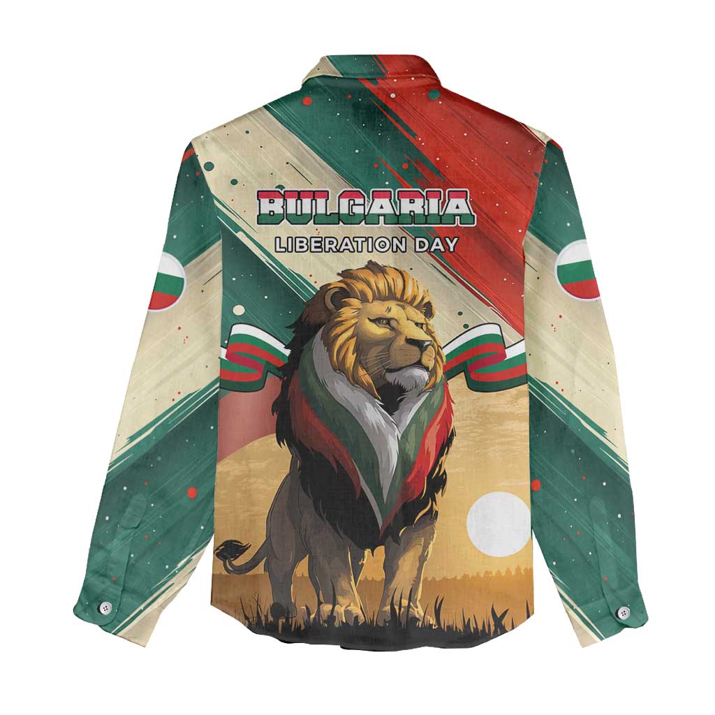 Bulgaria Liberation Day Women Casual Shirt with Shipka Monument and Tricolor Lion Graphic