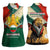 Bulgaria Liberation Day Women Sleeveless Polo Shirt with Shipka Monument and Tricolor Lion Graphic