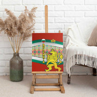 Bulgaria Lion Canvas Wall Art Tricolor Flag, Folk Pattern and Proud Motto