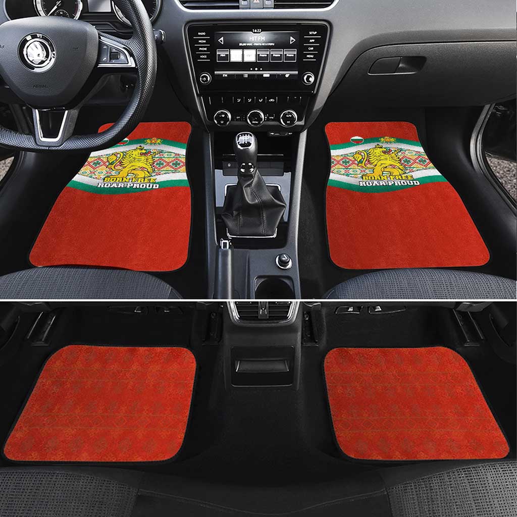 Bulgaria Lion Car Mats Tricolor Flag, Folk Pattern and Proud Motto
