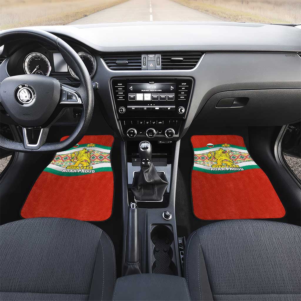 Bulgaria Lion Car Mats Tricolor Flag, Folk Pattern and Proud Motto