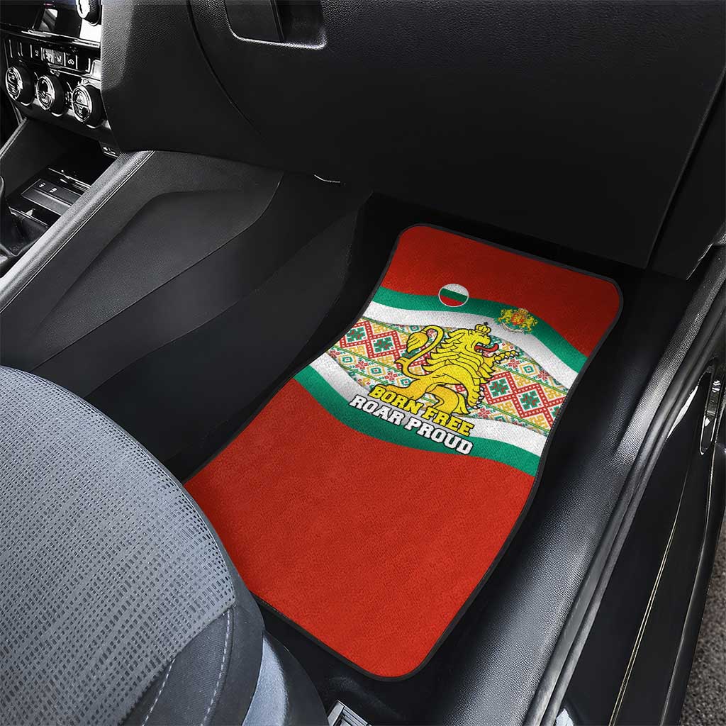 Bulgaria Lion Car Mats Tricolor Flag, Folk Pattern and Proud Motto