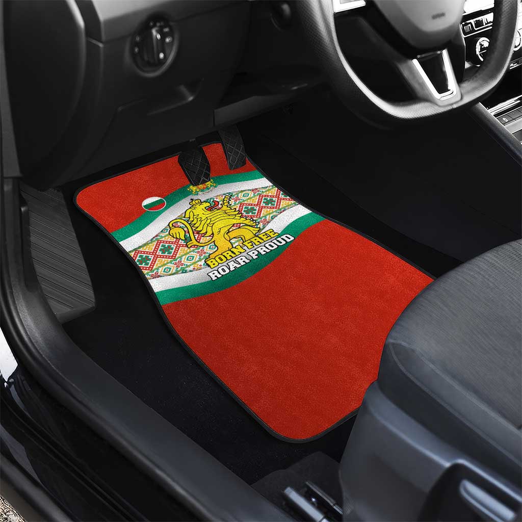 Bulgaria Lion Car Mats Tricolor Flag, Folk Pattern and Proud Motto