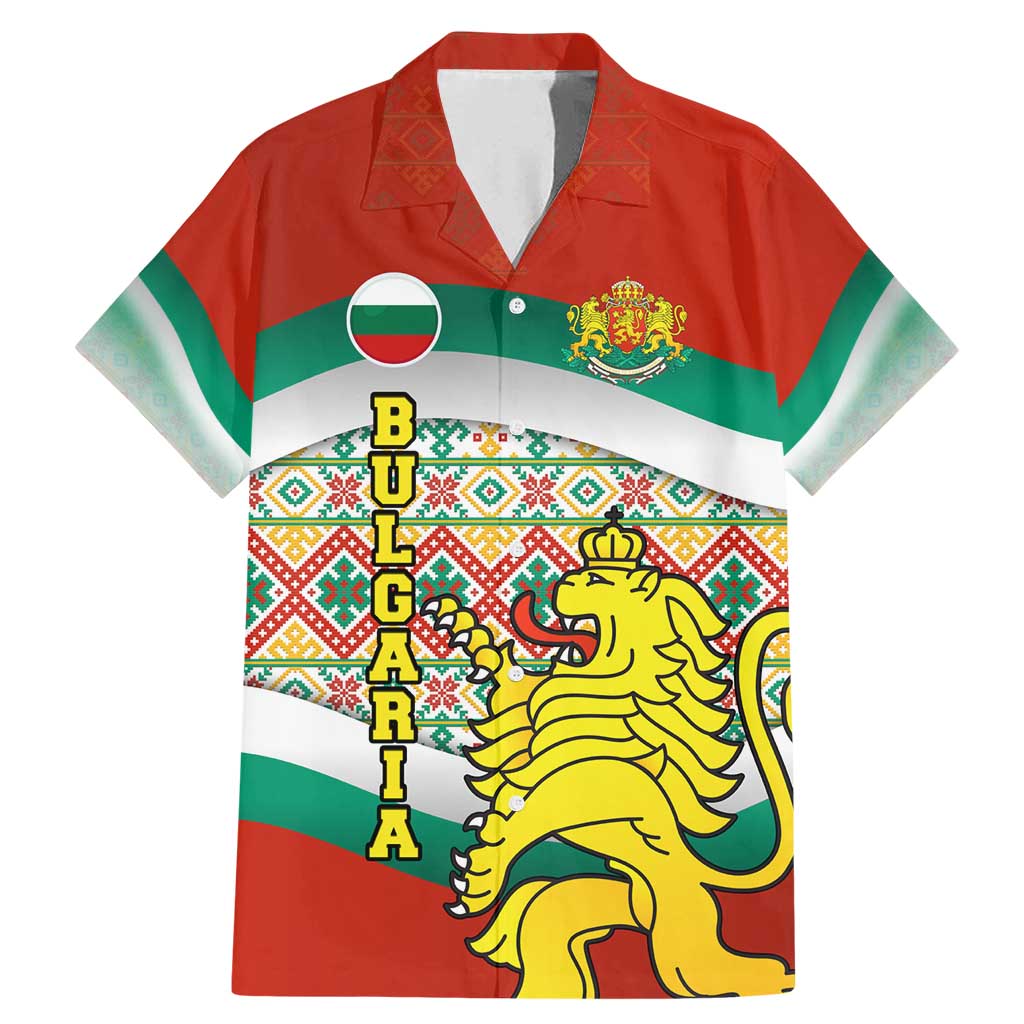 Bulgaria Lion Family Matching Mermaid Dress and Hawaiian Shirt Tricolor Flag, Folk Pattern and Proud Motto