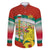 Bulgaria Lion Family Matching Off Shoulder Maxi Dress and Hawaiian Shirt Tricolor Flag, Folk Pattern and Proud Motto