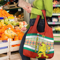 Bulgaria Lion Grocery Bag Tricolor Flag, Folk Pattern and Proud Motto
