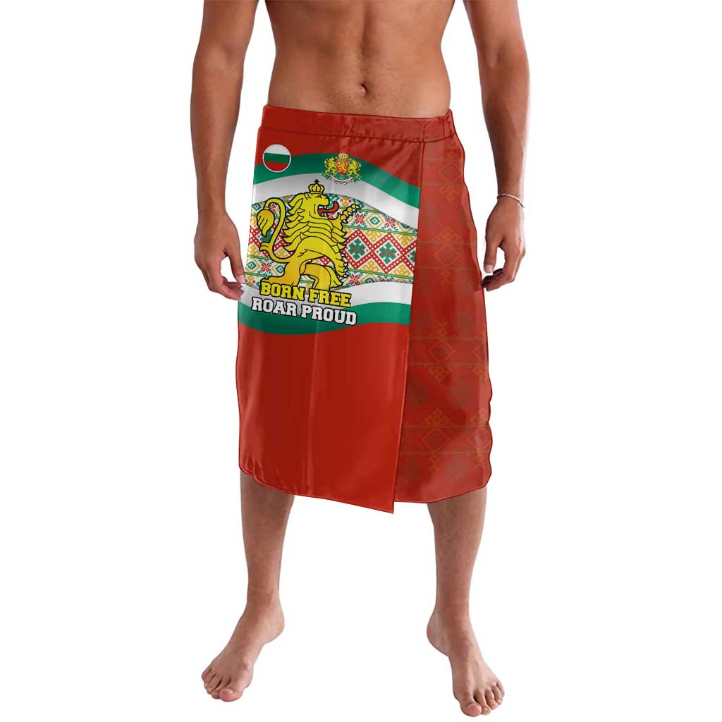 Bulgaria Lion Lavalava Tricolor Flag, Folk Pattern and Proud Motto