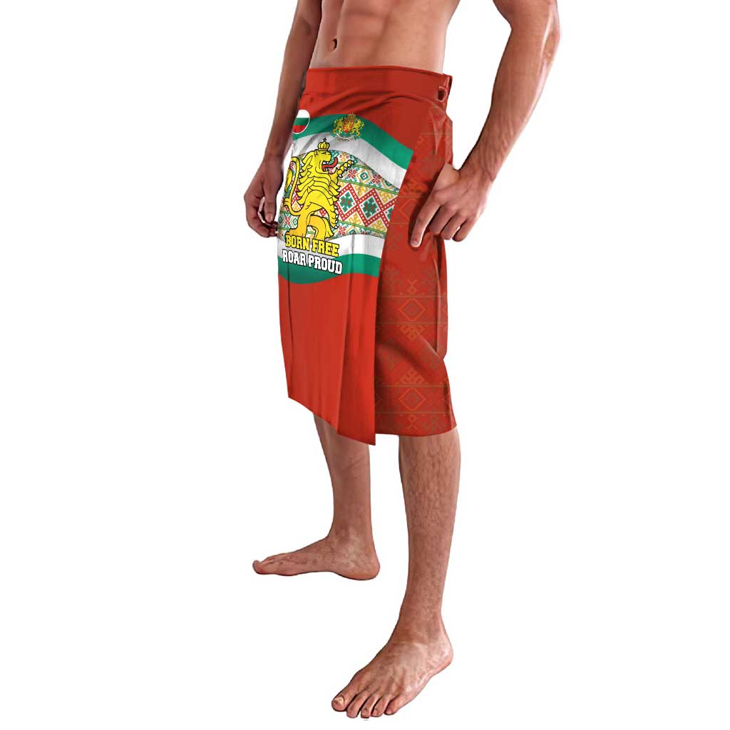 Bulgaria Lion Lavalava Tricolor Flag, Folk Pattern and Proud Motto