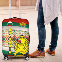 Bulgaria Lion Luggage Cover Tricolor Flag, Folk Pattern and Proud Motto