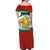 Bulgaria Lion Off Shoulder Maxi Dress Tricolor Flag, Folk Pattern and Proud Motto