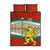 Bulgaria Lion Quilt Bed Set Tricolor Flag, Folk Pattern and Proud Motto