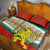 Bulgaria Lion Quilt Bed Set Tricolor Flag, Folk Pattern and Proud Motto