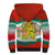 Bulgaria Lion Sherpa Hoodie Tricolor Flag, Folk Pattern and Proud Motto