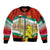 Bulgaria Lion Sleeve Zip Bomber Jacket Tricolor Flag, Folk Pattern and Proud Motto