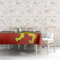 Bulgaria Lion Tablecloth Tricolor Flag, Folk Pattern and Proud Motto