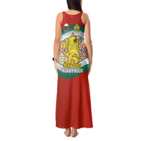 Bulgaria Lion Tank Maxi Dress Tricolor Flag, Folk Pattern and Proud Motto