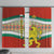 Bulgaria Lion Window Curtain Tricolor Flag, Folk Pattern and Proud Motto