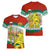 Bulgaria Lion Women V-Neck T-Shirt Tricolor Flag, Folk Pattern and Proud Motto