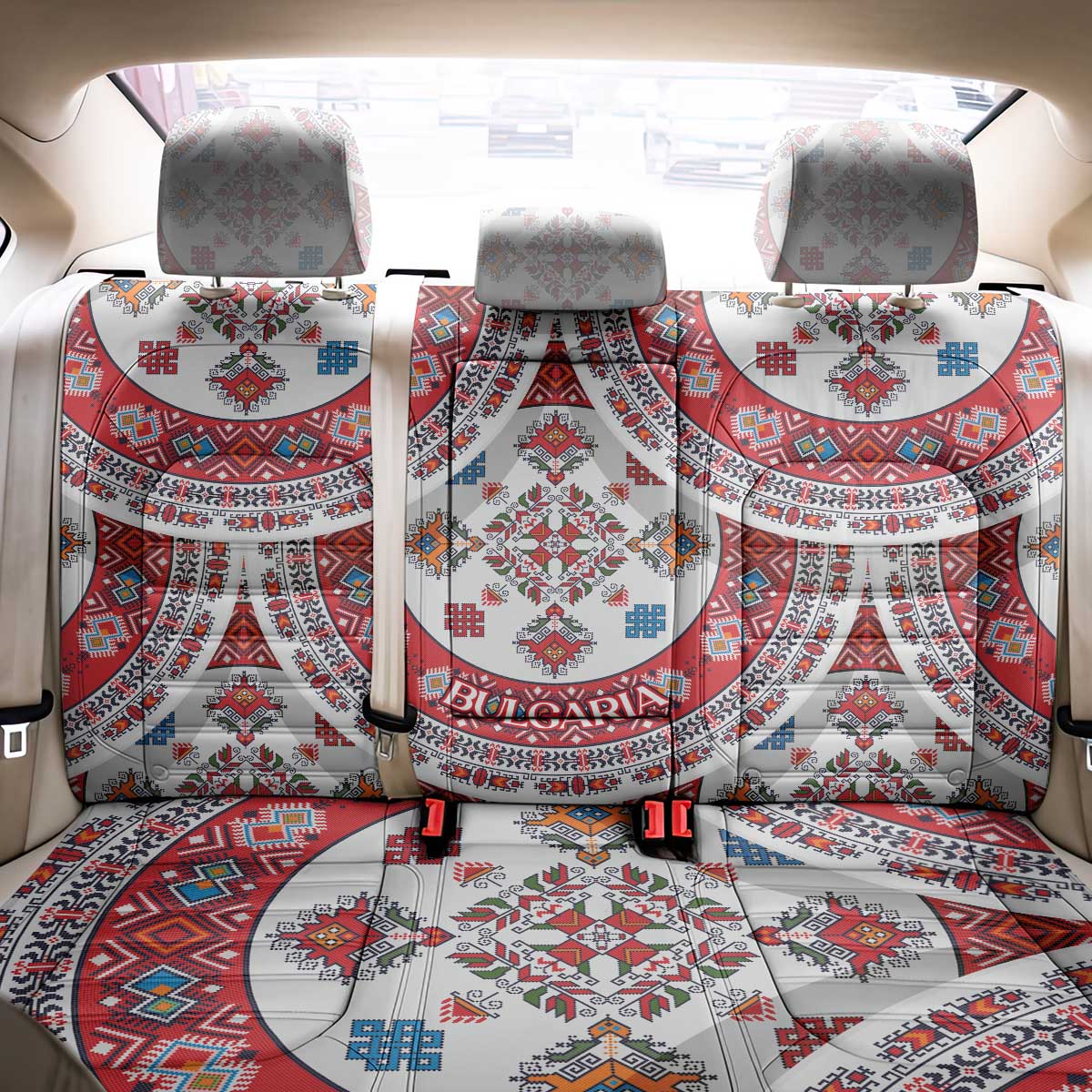 Bulgaria Folk Art Back Car Seat Cover with Traditional Embroidery and Floral Motifs