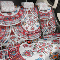 Bulgaria Folk Art Back Car Seat Cover with Traditional Embroidery and Floral Motifs