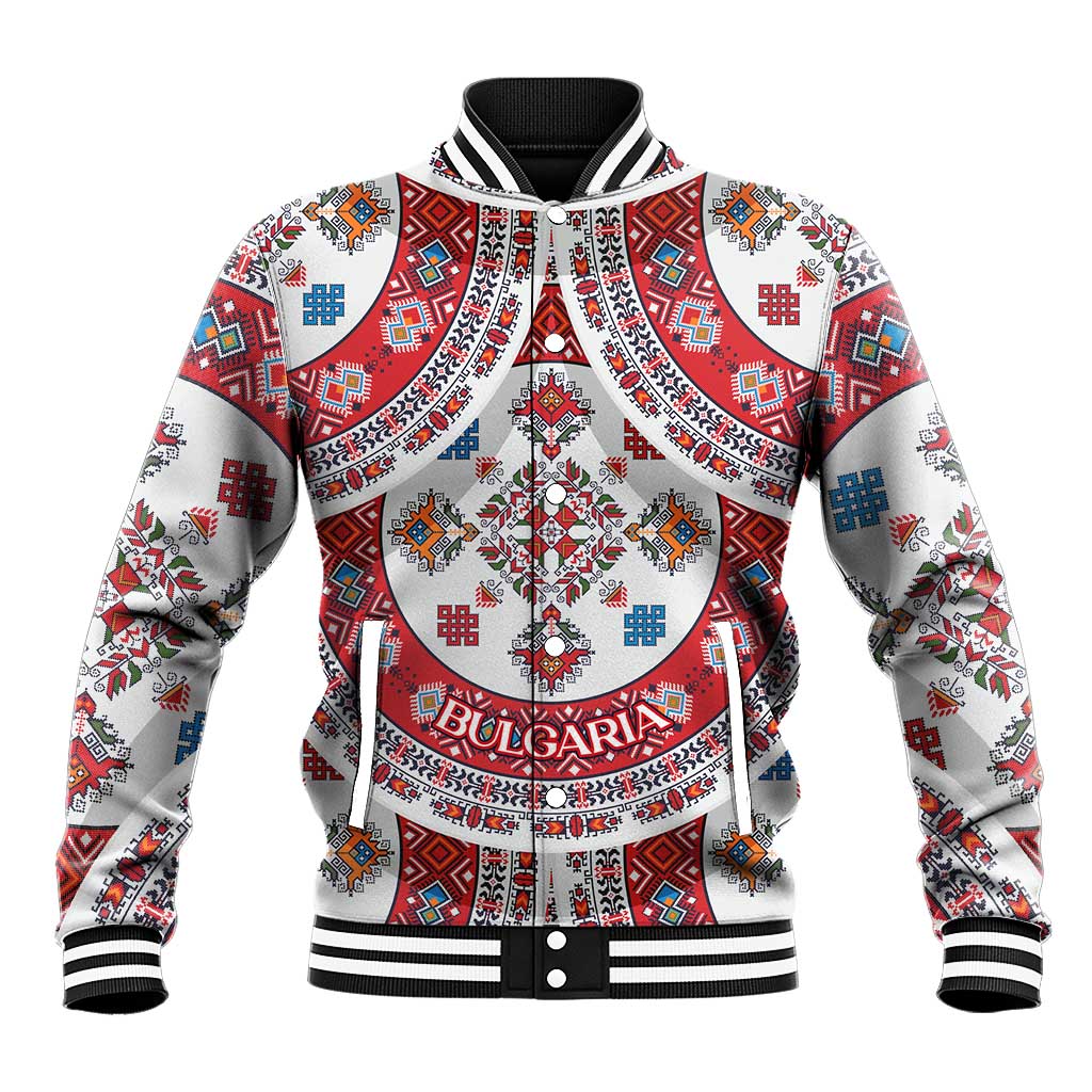 Bulgaria Folk Art Baseball Jacket with Traditional Embroidery and Floral Motifs