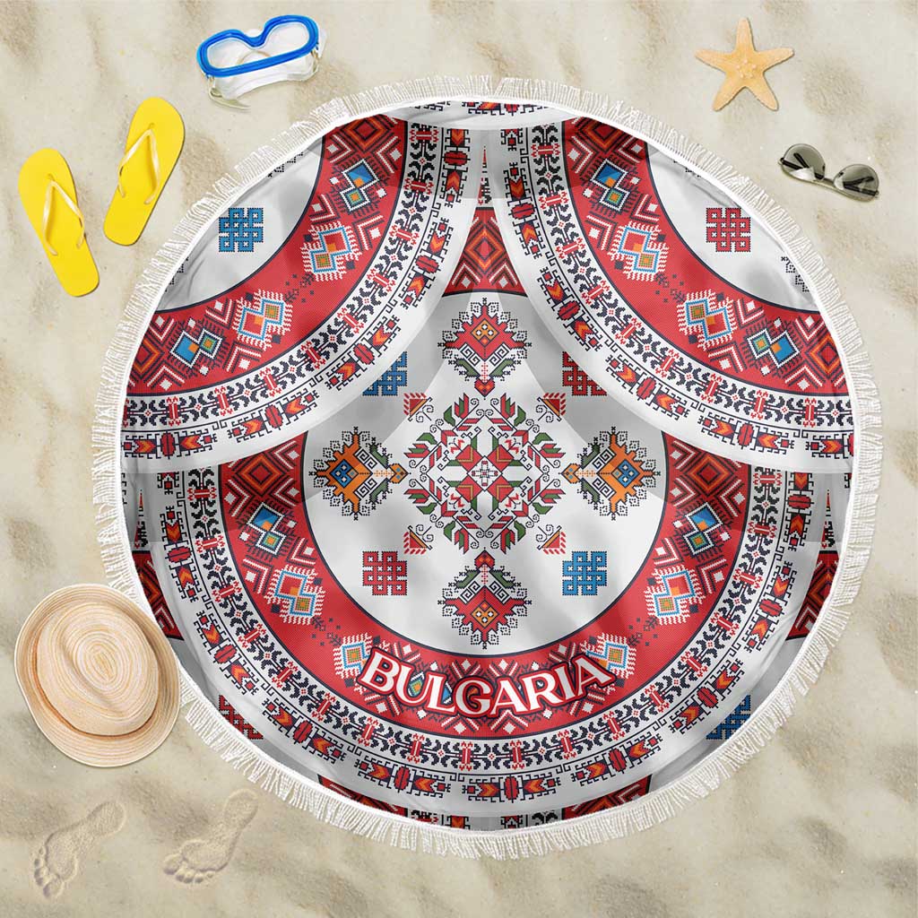 Bulgaria Folk Art Beach Blanket with Traditional Embroidery and Floral Motifs