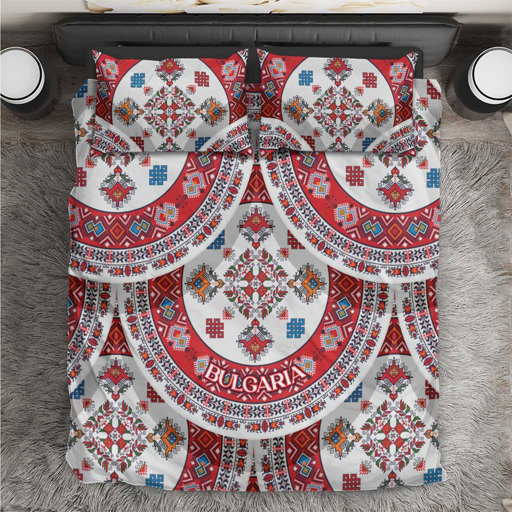 Bulgaria Folk Art Bedding Set with Traditional Embroidery and Floral Motifs